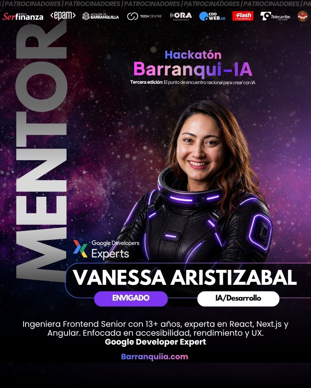 Tarjeta de mentor de Vanessa Aristizabal